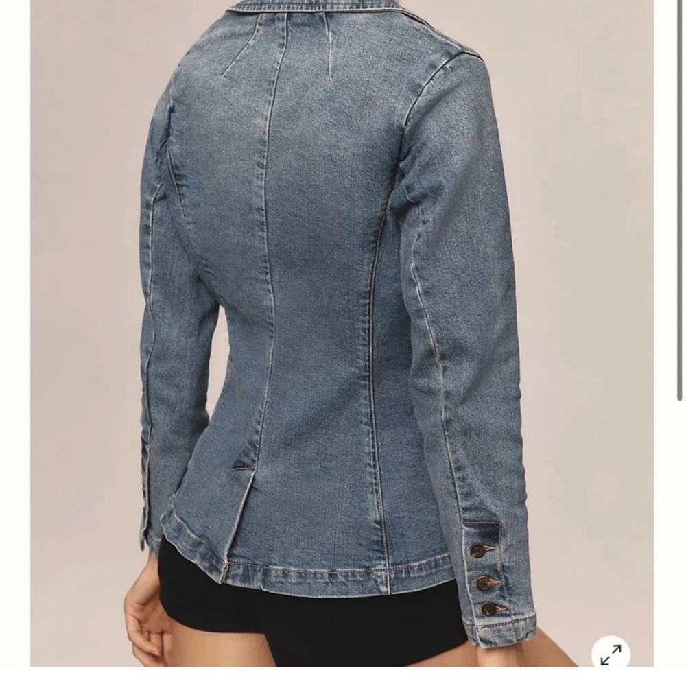 Anthropologie Dear John Minah Denim Blazer Fitted Blue Denim Jacket XS - Picture 2 of 10